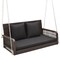 Wicker Outdoor Porch Swing 800 Lbs Capacity Outdoor Swing Bench W/ Hanging Chains